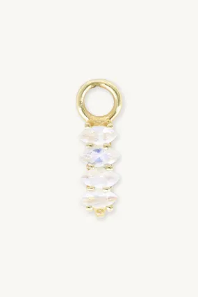 Lynx Moonstone Marquise Gold Charm