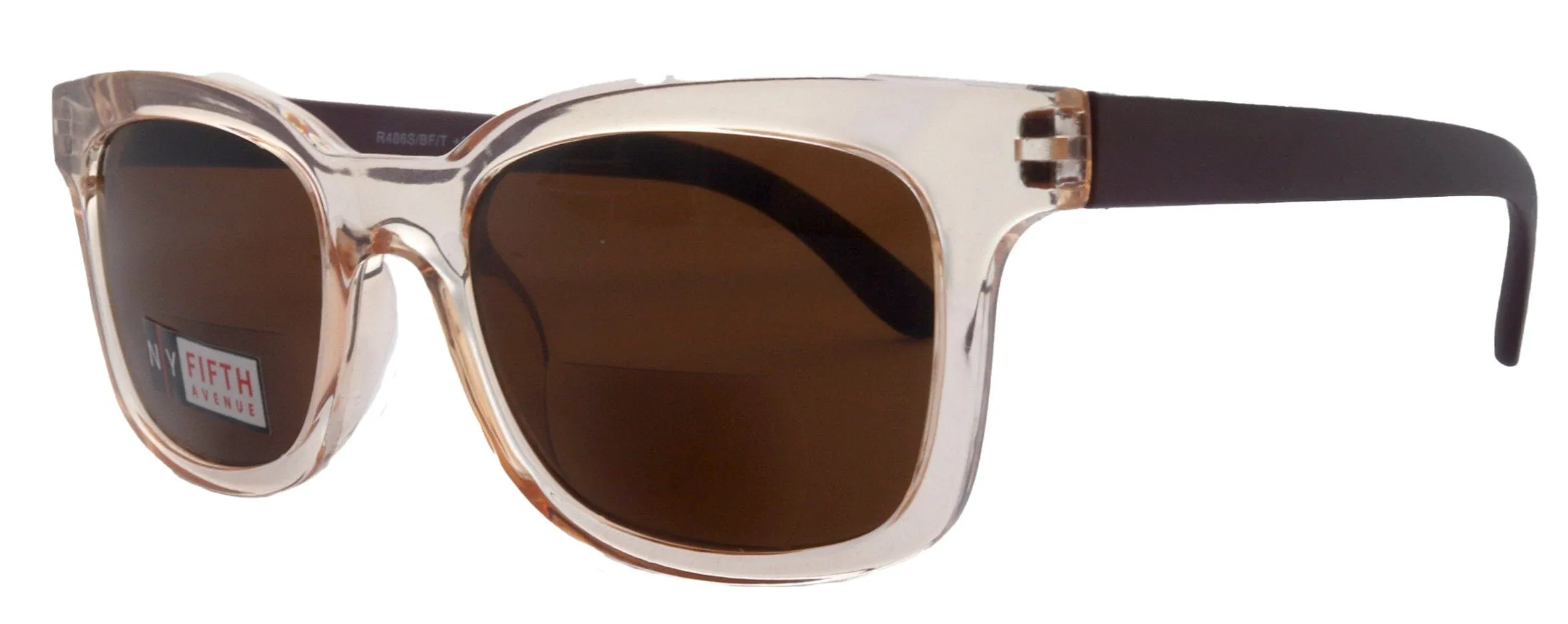 Mars, High-End Line Bifocal (Clear On Top) Reading Sunglasses Unixes OR Non-Bifocal Readers Sunglasses (Transparent Brown ) NY Fifth Avenue