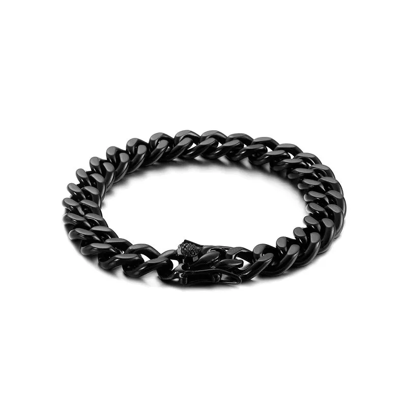 Men's 11MM Hand-Polished Stainless Steel Cuban Bracelet