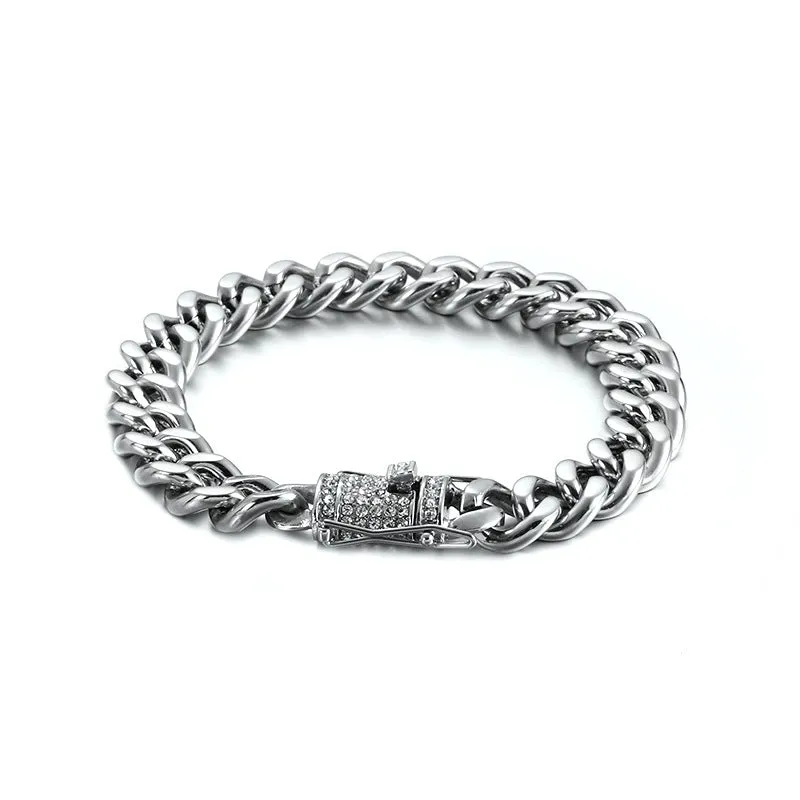 Men's 11MM Hand-Polished Stainless Steel Cuban Bracelet