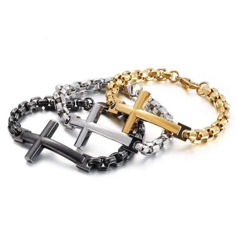 Men's Cross Bracelet <br> Man Of Faith