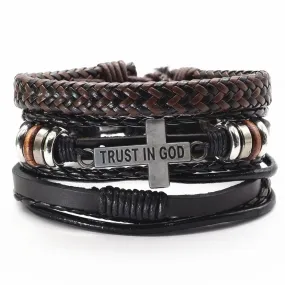 Men's Cross Bracelet <br> Trust in God (3pcs)