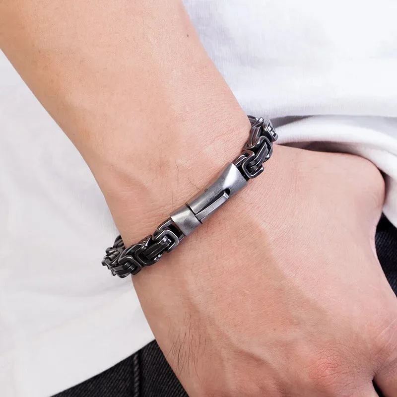 Men's Vintage King Chain Stainless Steel Motorcycle Bracelets