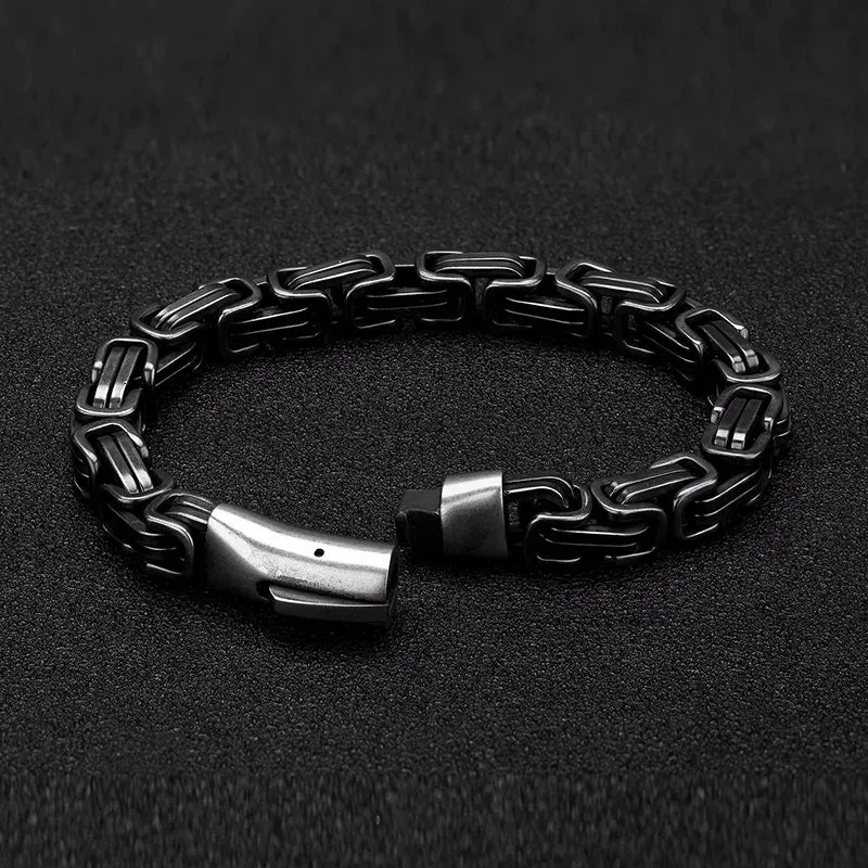 Men's Vintage King Chain Stainless Steel Motorcycle Bracelets