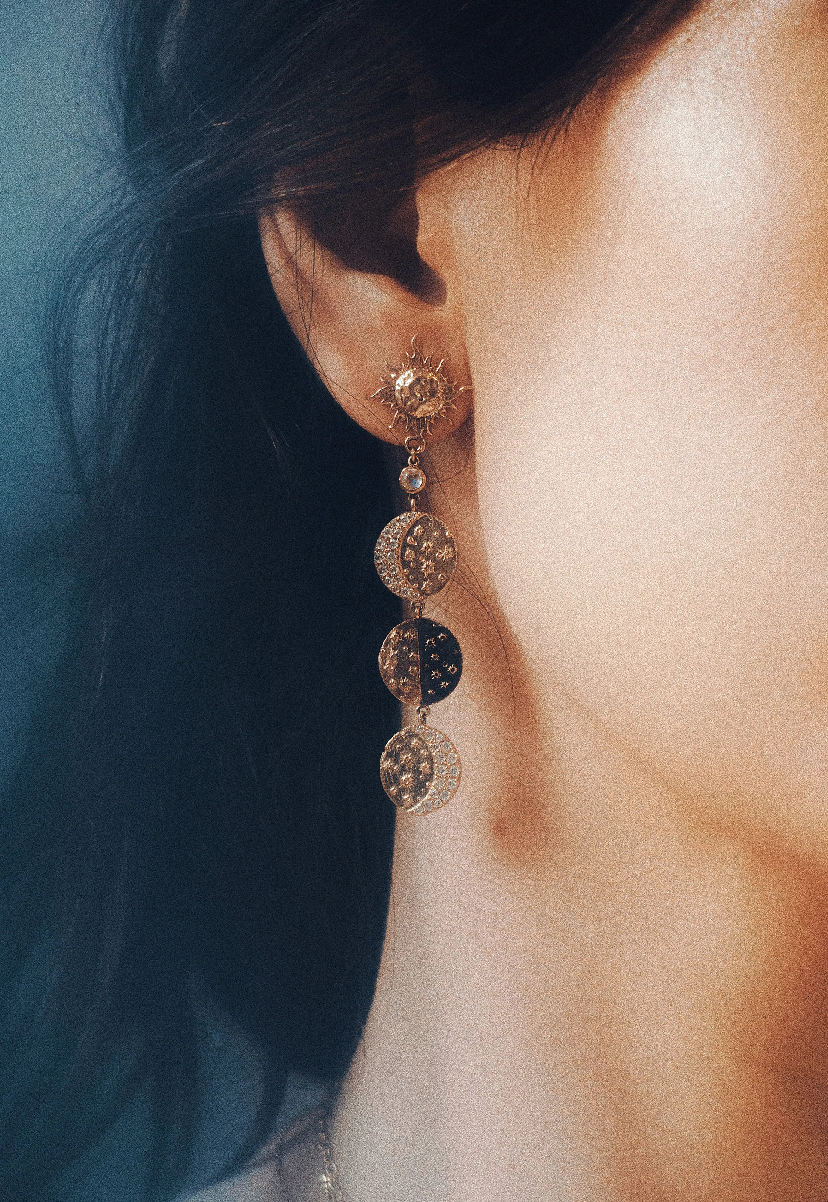 Mini Moon Phase Earring