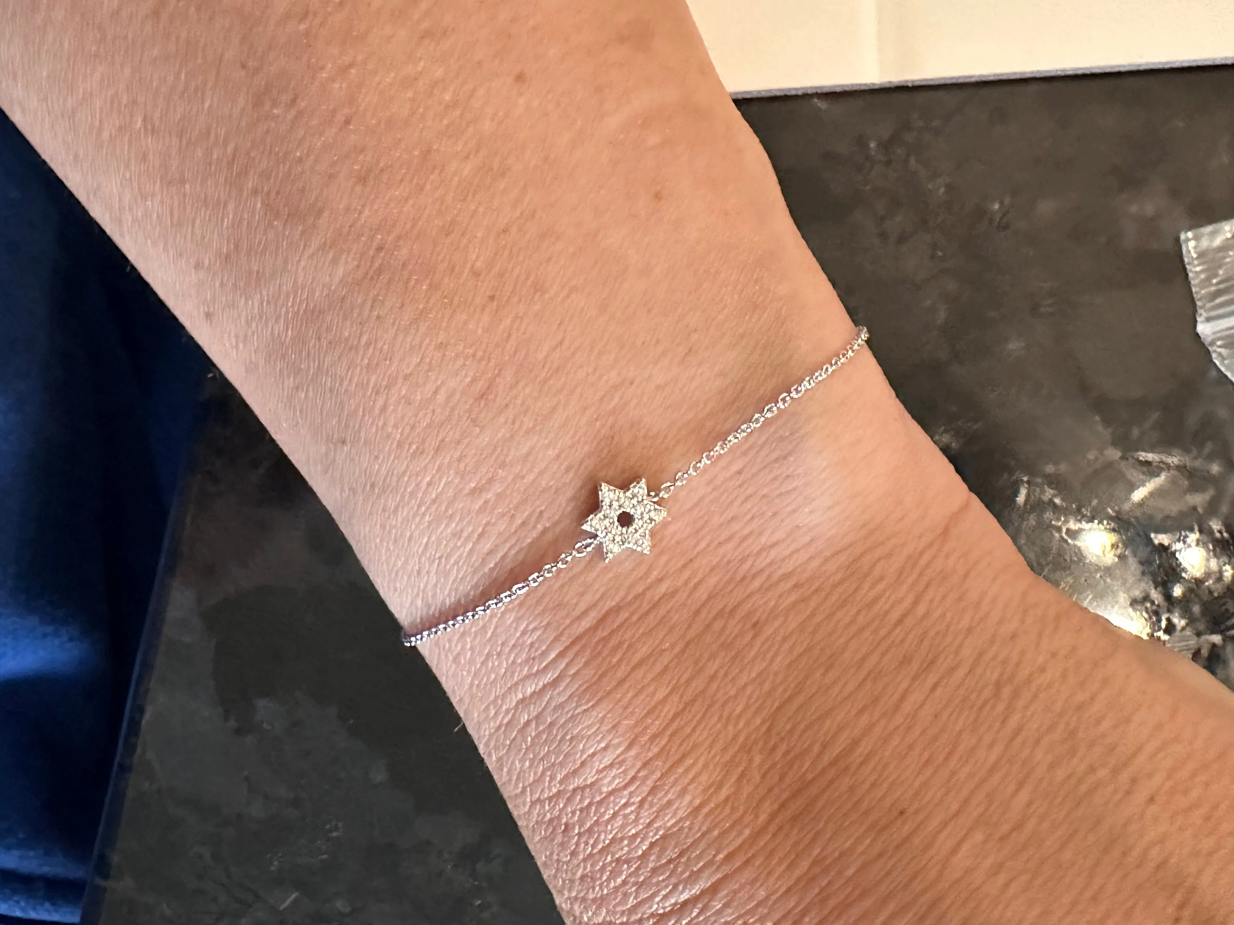 Miss Mimi Dainty CZ Star of David Bracelet