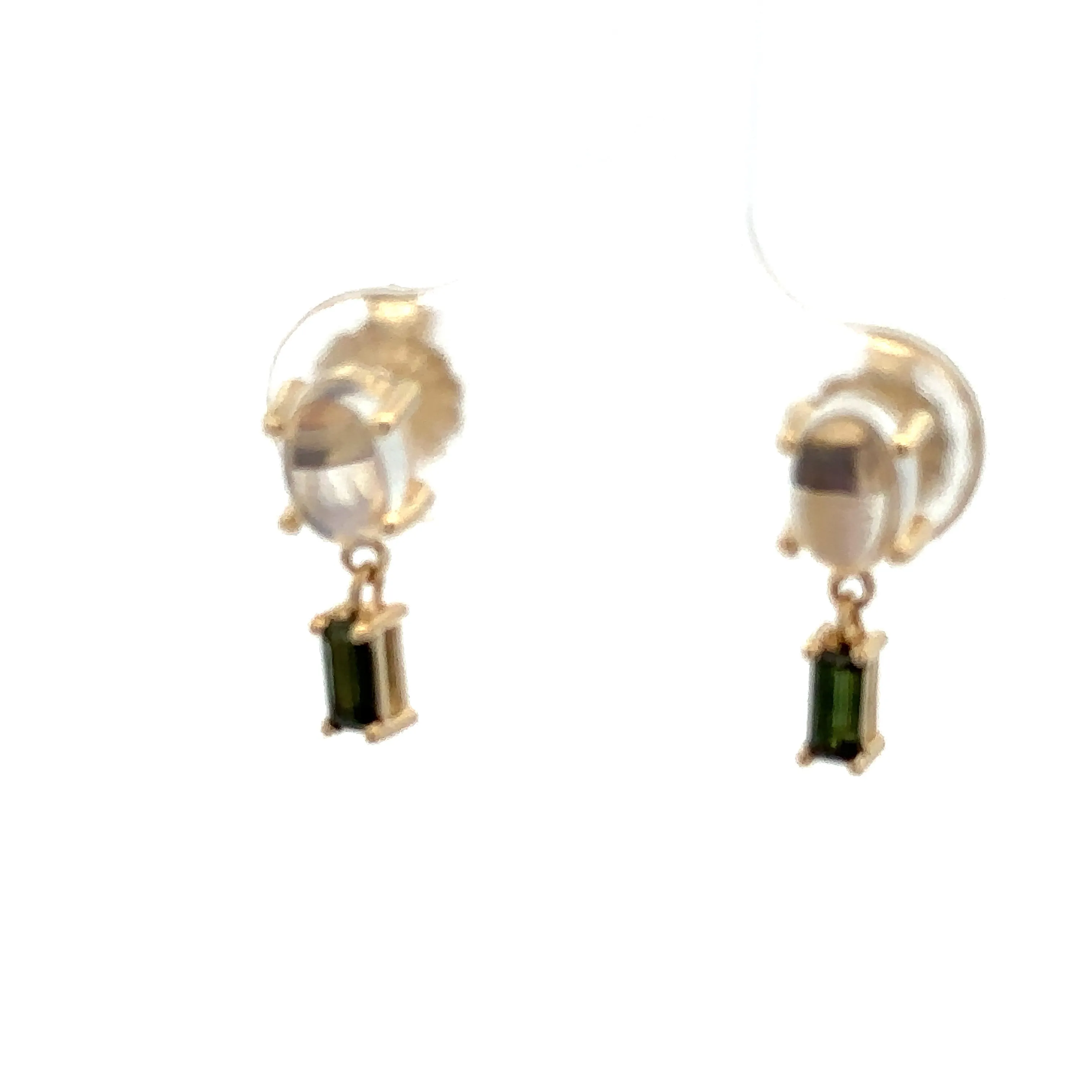 Moonstone & Green Tourmaline Earrings