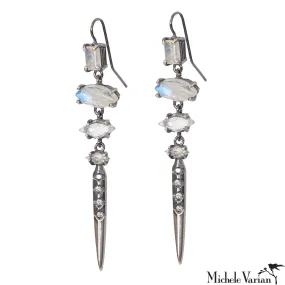 Moonstone Deluxe Dagger Earrings