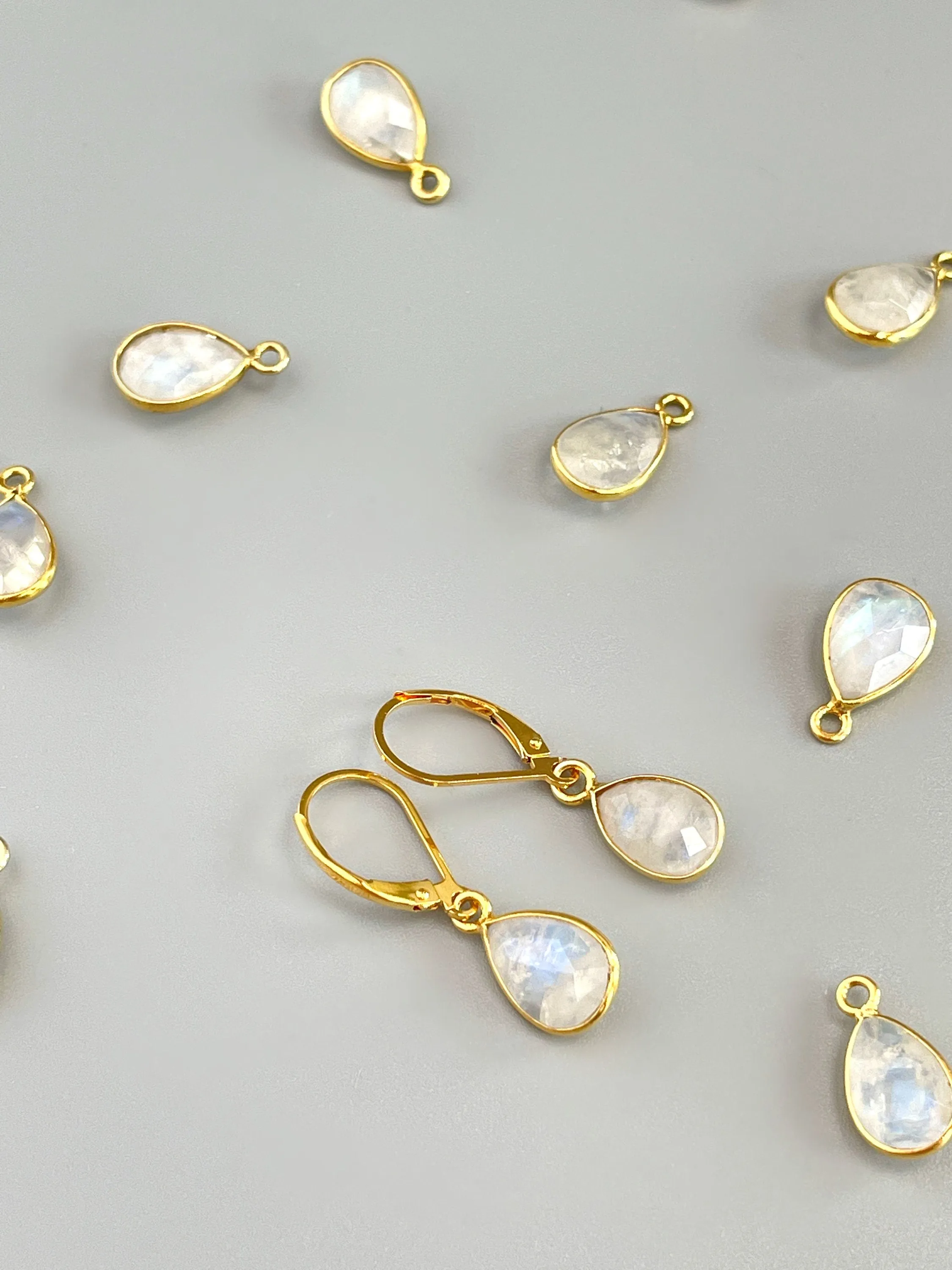 Moonstone Earrings 14k Gold