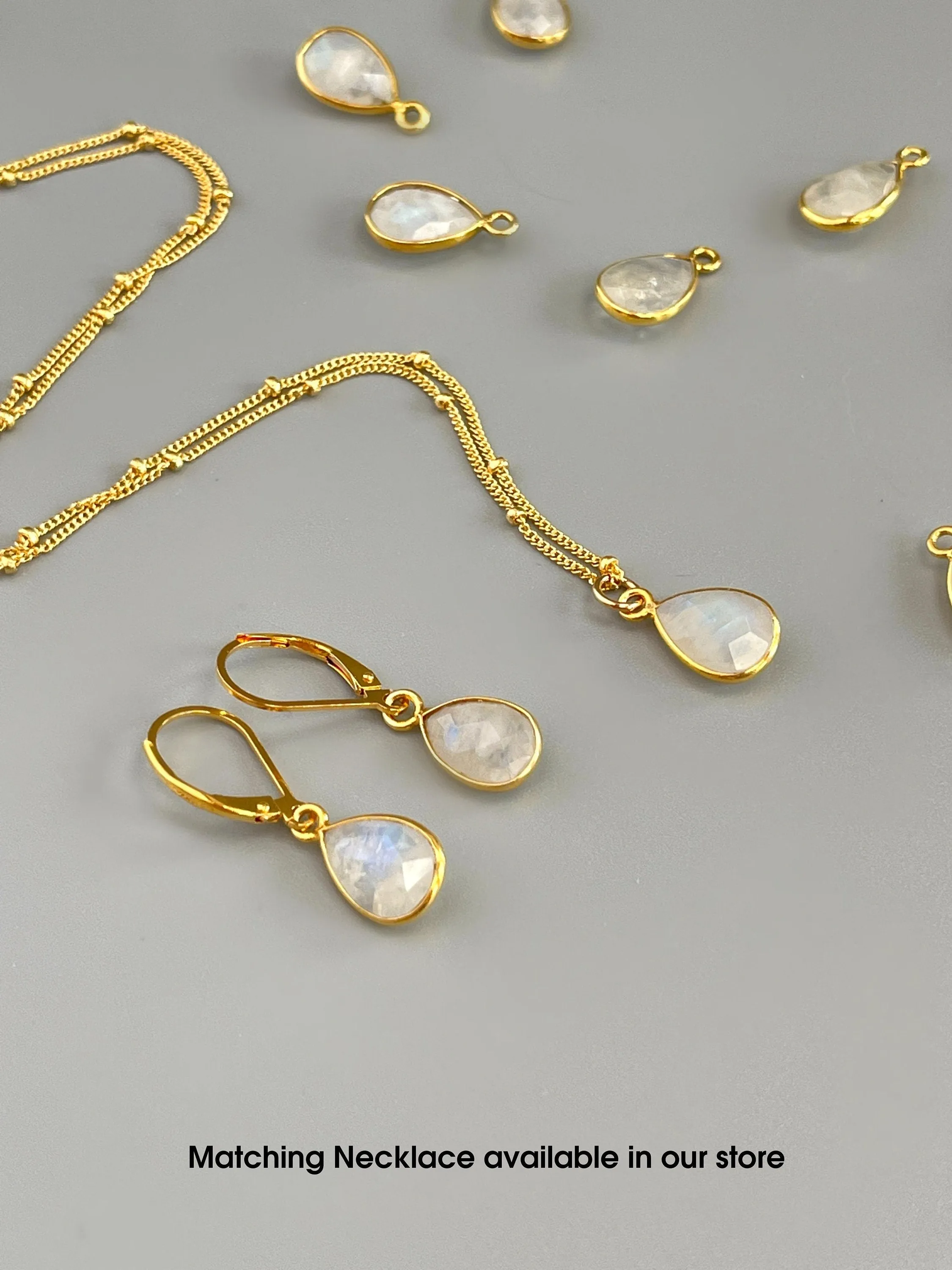 Moonstone Earrings 14k Gold