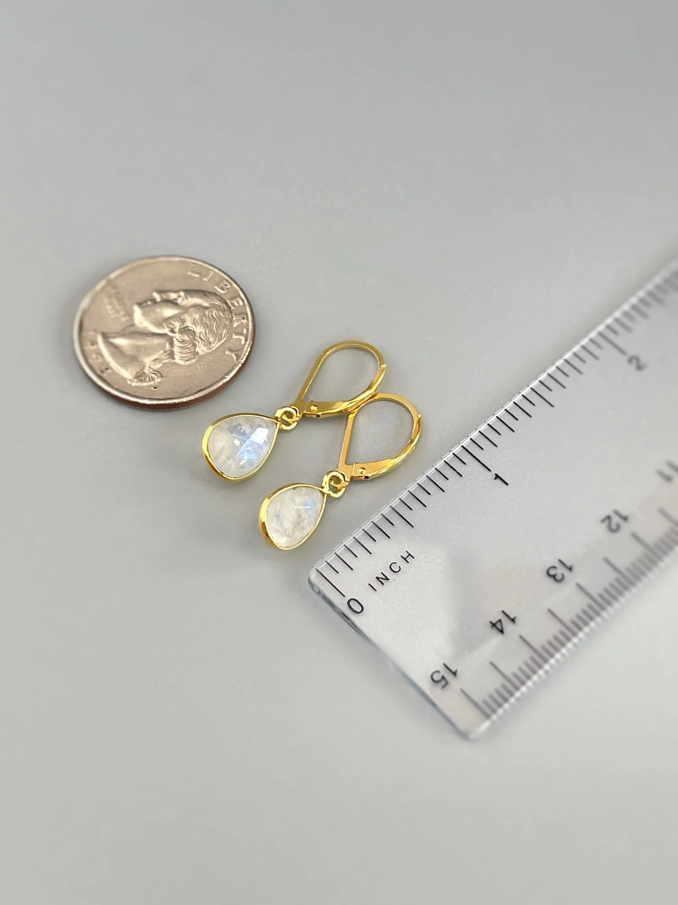 Moonstone Earrings 14k Gold