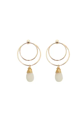 Moonstone Hoop Earrings