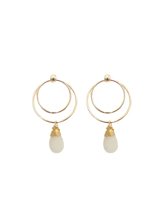 Moonstone Hoop Earrings