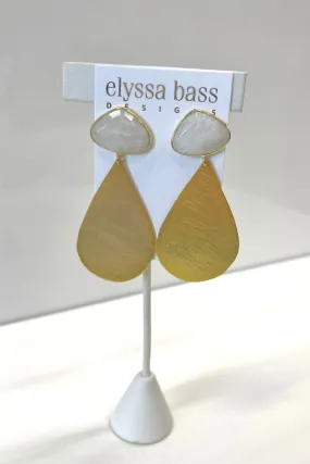 Moonstone Large Gold Teardrop Earrings