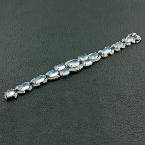 Moonstone, Sapphire & Diamond Bracelet