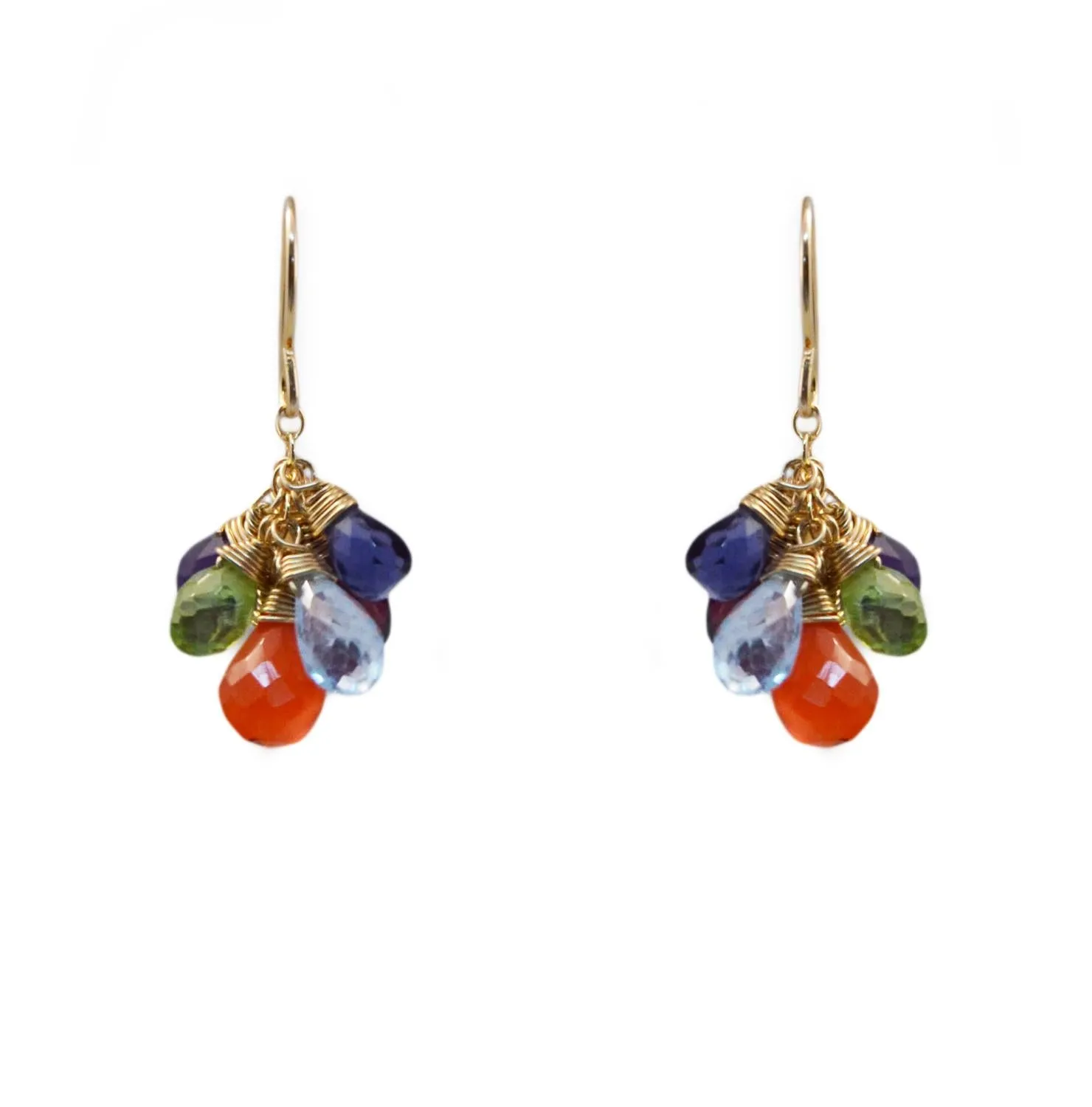 Multi Color Gemstone E368 Earrings