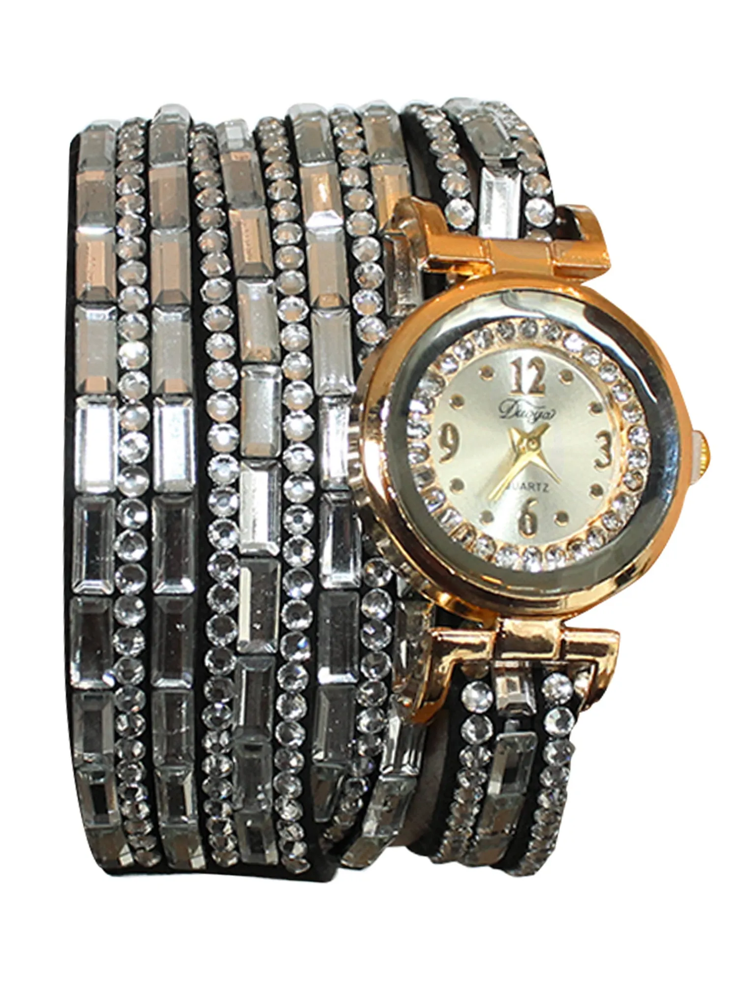 Multi-Strap Rhinestone Quartz Watch