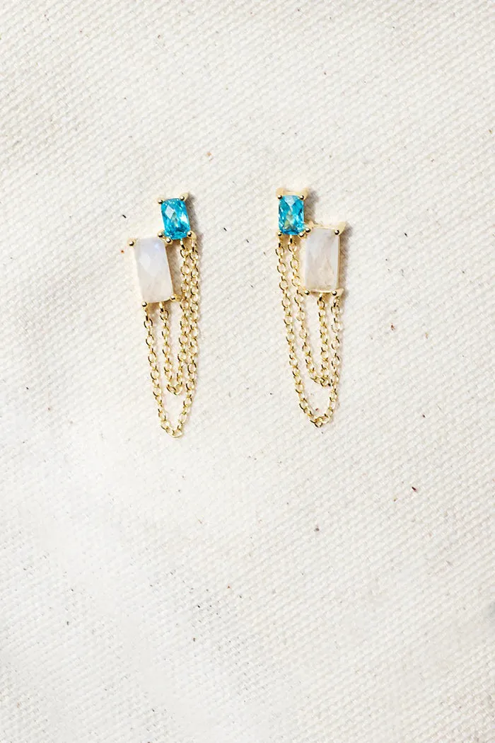 native gem bestie baguette earrings