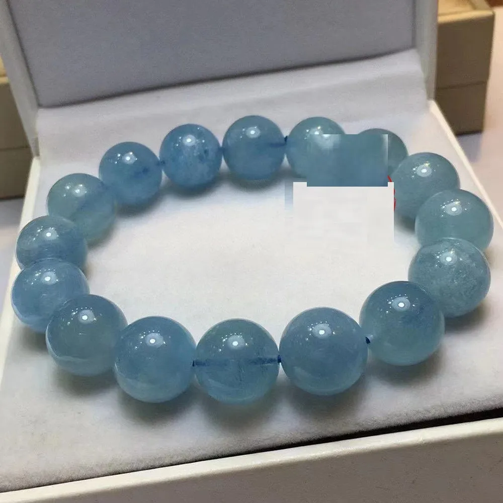 Natural Aquamarine Single-loop Beaded Bracelet