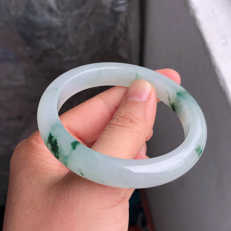 Natural Jade Bangle Jadeite Bangle Internal Diameter 56.4mm NBE071