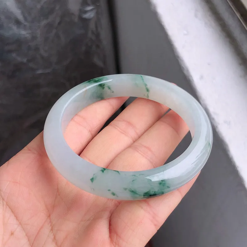 Natural Jade Bangle Jadeite Bangle Internal Diameter 56.4mm NBE071