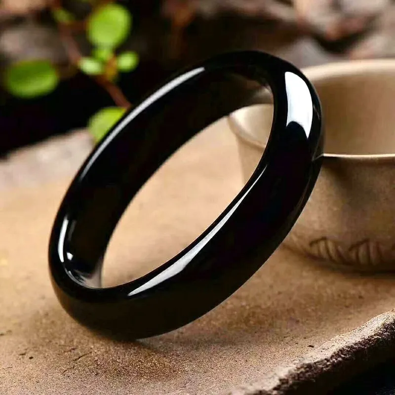 Natural Obsidian Bangle Bracelet