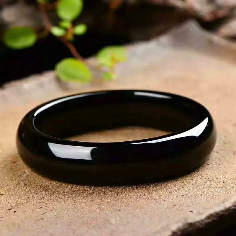 Natural Obsidian Bangle Bracelet