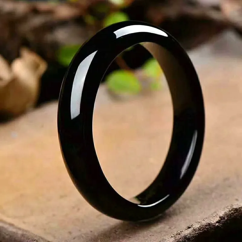 Natural Obsidian Bangle Bracelet