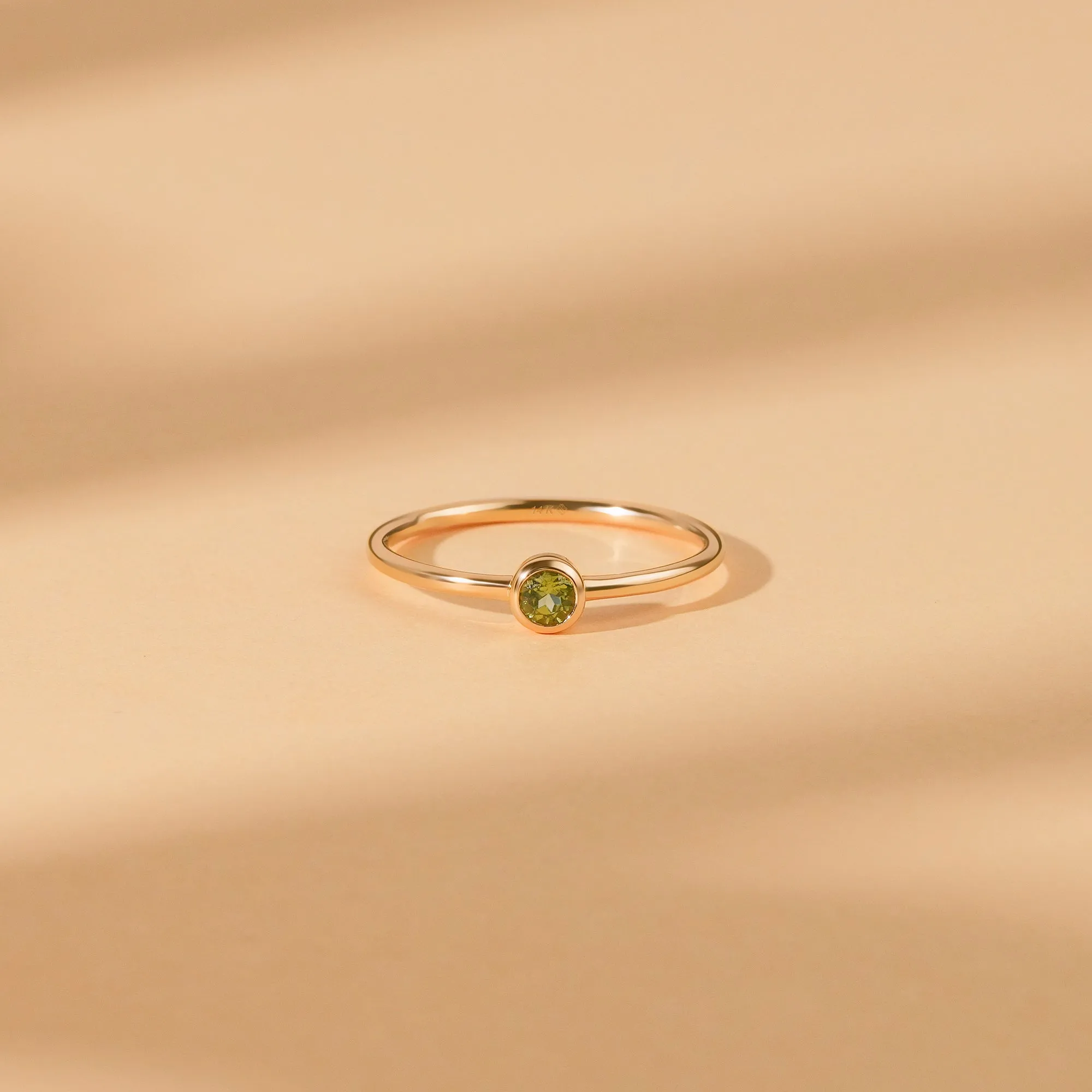 Natural Peridot Bezel Ring, Vienna