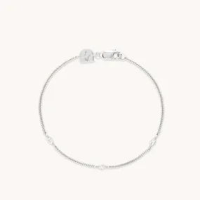 Navette Crystal Bracelet in Silver