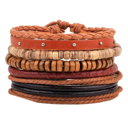 New Design 1 Set Men's bracelet Women Vintage Multilayer Leather Bracelets bangles Jewelry pulsera Hombre