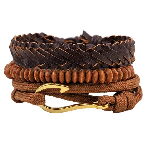 New Design 1 Set Men's bracelet Women Vintage Multilayer Leather Bracelets bangles Jewelry pulsera Hombre