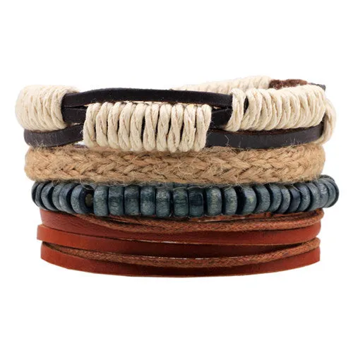 New Design 1 Set Men's bracelet Women Vintage Multilayer Leather Bracelets bangles Jewelry pulsera Hombre