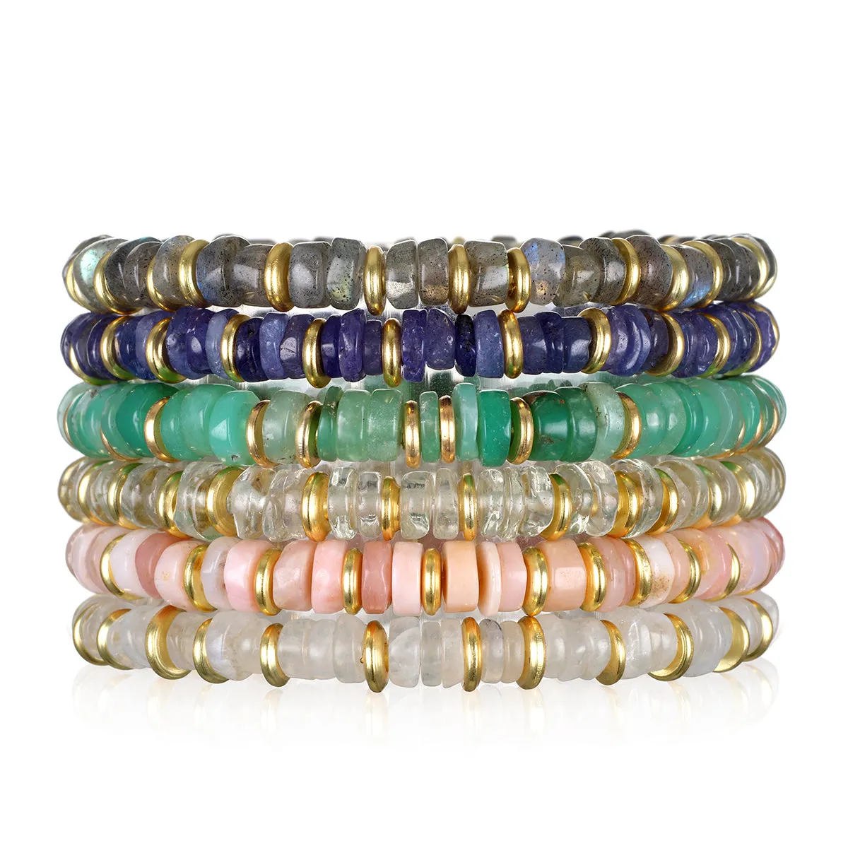 New! Heishi Gem Bracelet - Chrysoprase