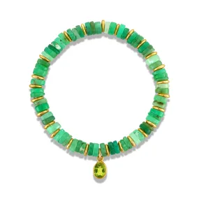 New! Heishi Gem Bracelet - Chrysoprase