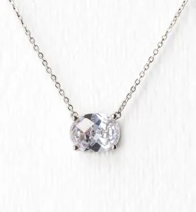 Noelle Solitaire Oval Crystal Pendant