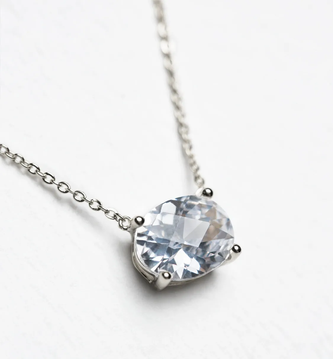 Noelle Solitaire Oval Crystal Pendant