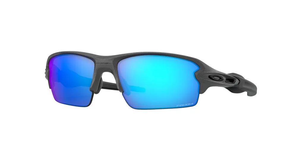 Oakley Mens Flak 2.0 Steel Frames - Prizm Sapphire Lens - Non-Polarized Sunglasses