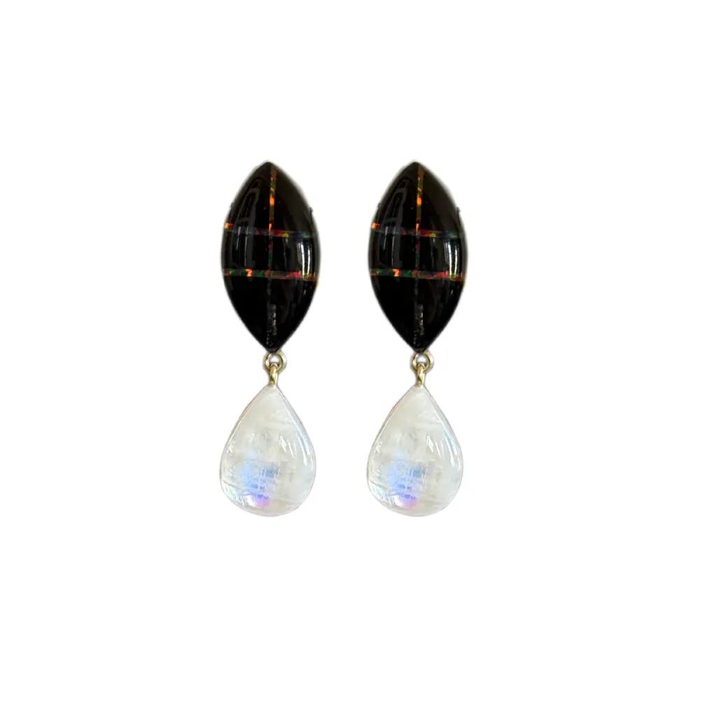 Opal Moonstone Earrings