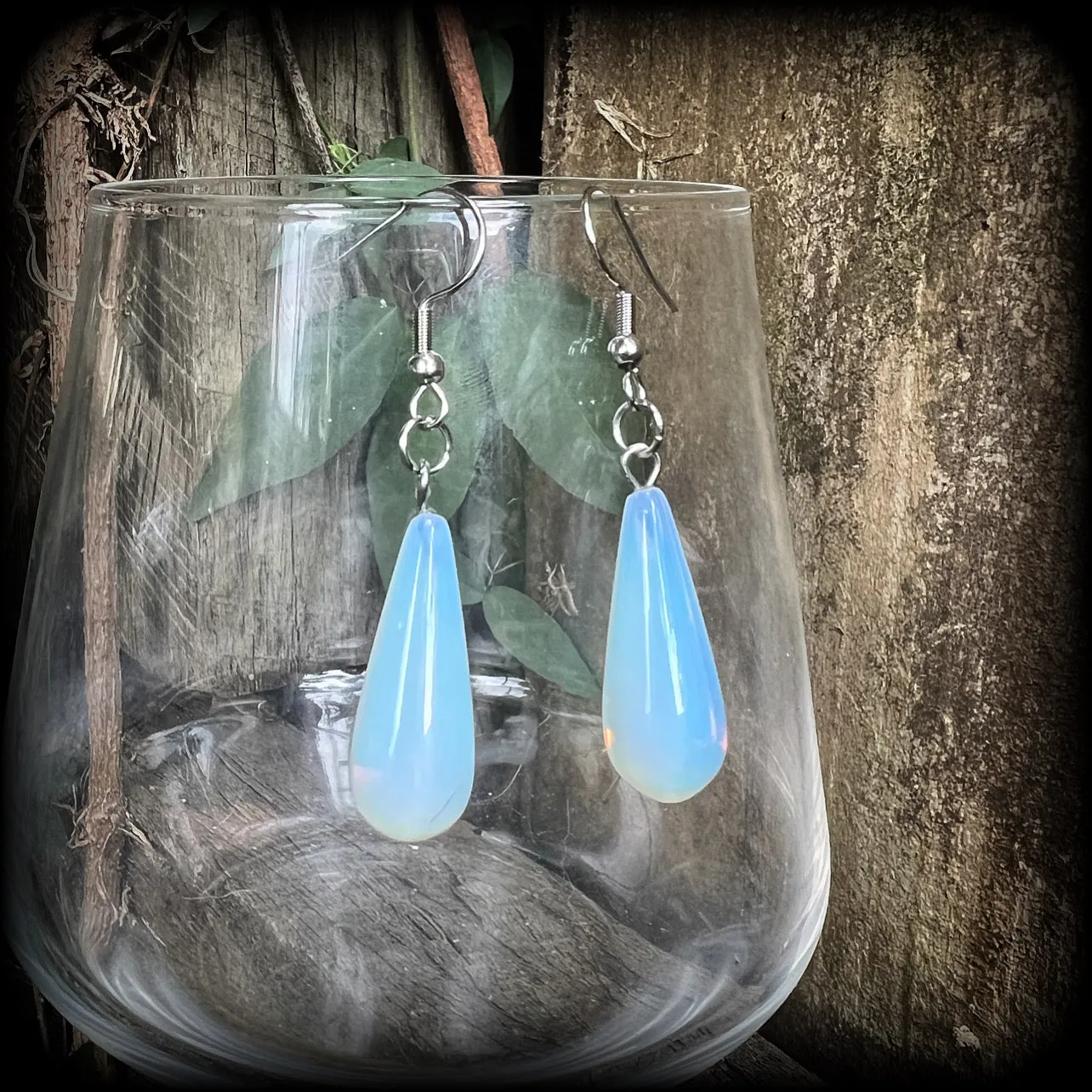 Opalite teardrop earrings-Moonstone earrings