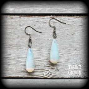 Opalite teardrop earrings-Moonstone earrings