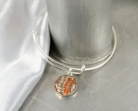 Orange Recycled Circuit Board Expandable Bracelet, Electrical Engineer Jewelry, Unique Gift for Software Engineer, Geek Chic Jewelry