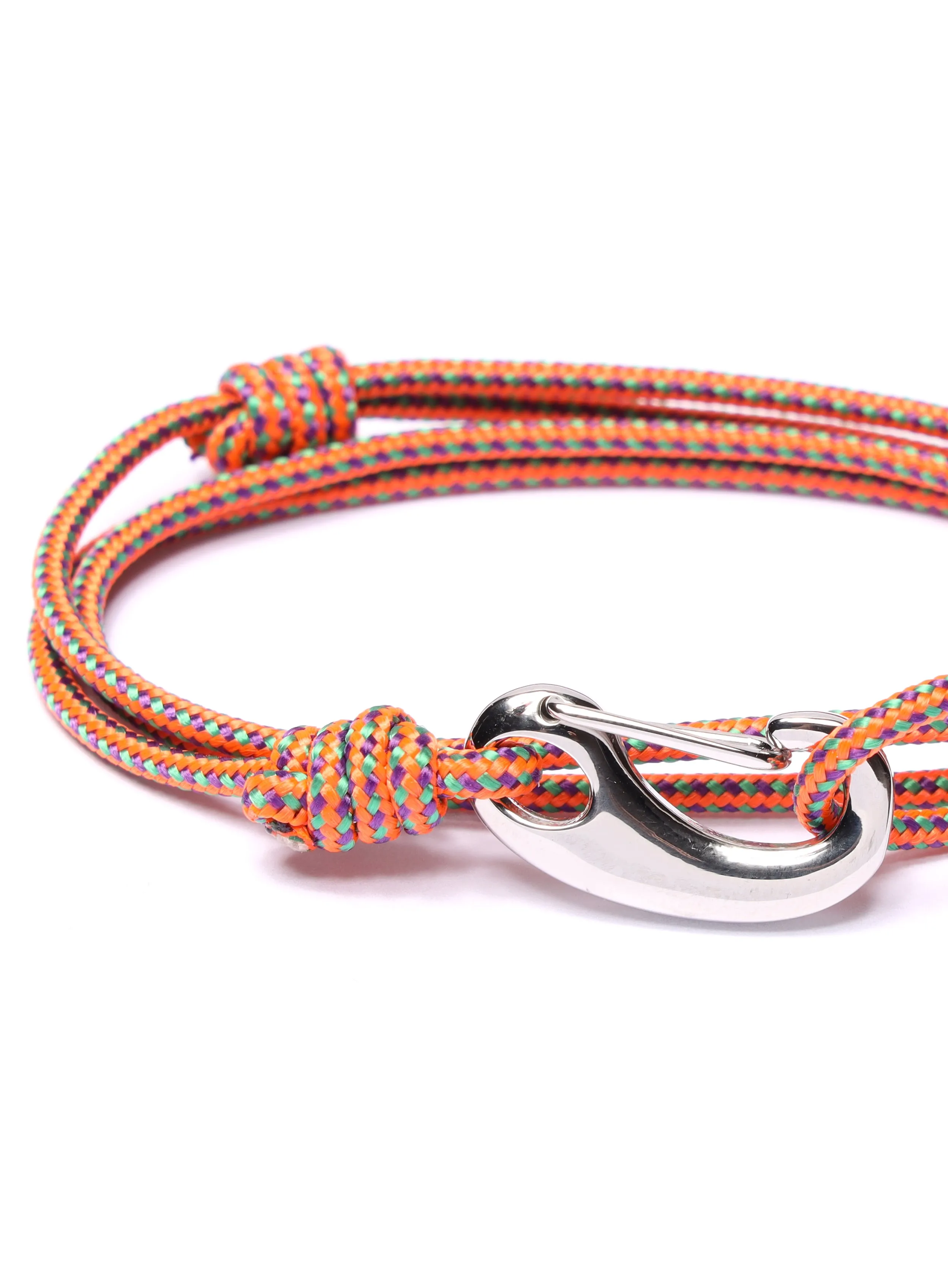 Orange Tactical Cord Bracelet for Men (Silver Clasp - 28S)