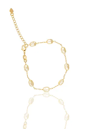 Oval Pearl Linked Bracelet (H56/I11A)