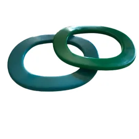 Pair Wavy Plastic Blue & Green Bracelets circa 1980s