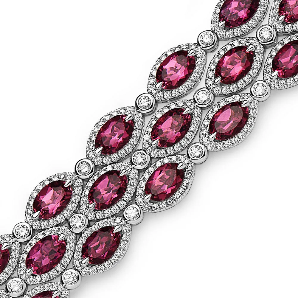 Pastel Diamond Firefly Triple Row Bracelet