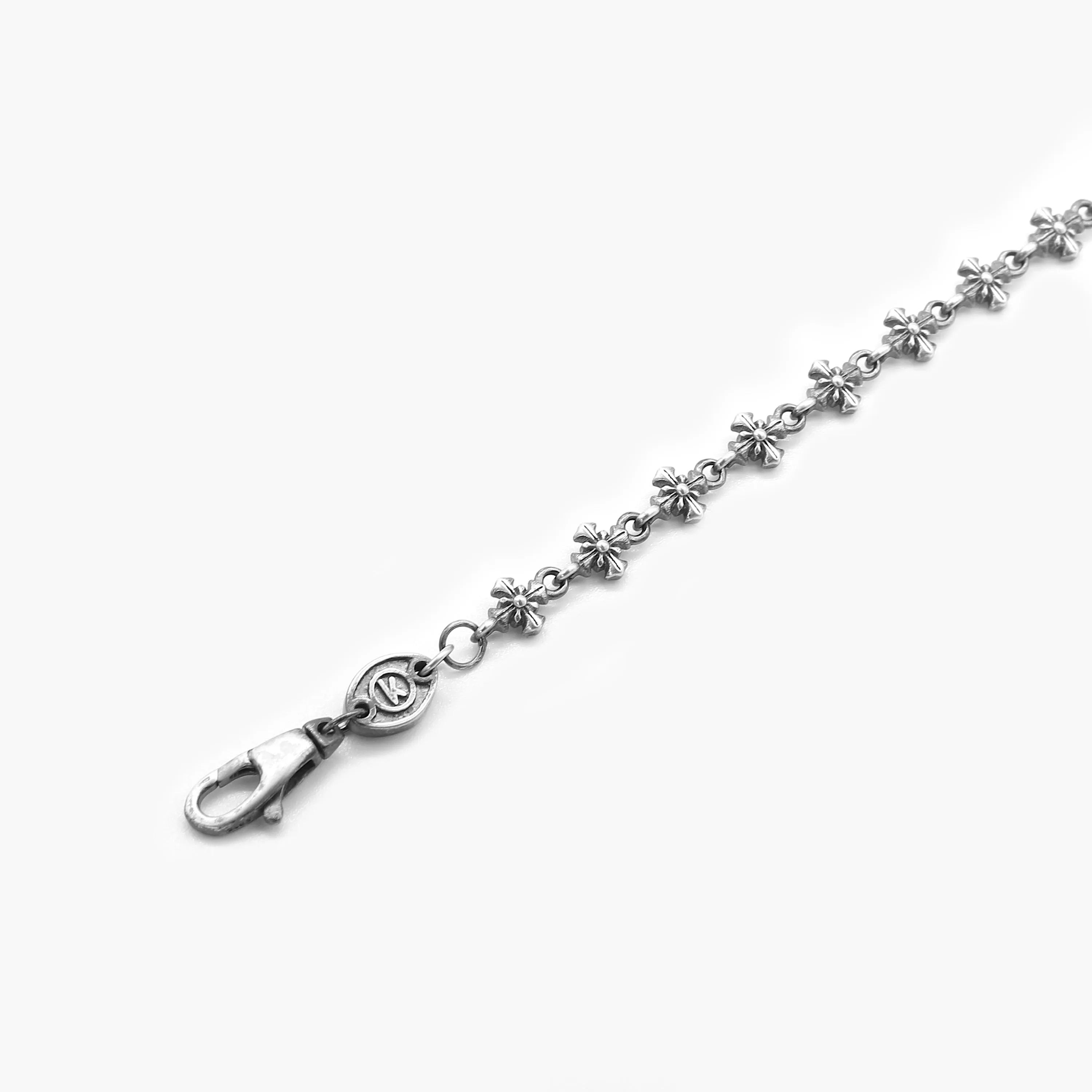 Patonce Cross Sterling Silver Chain Bracelet