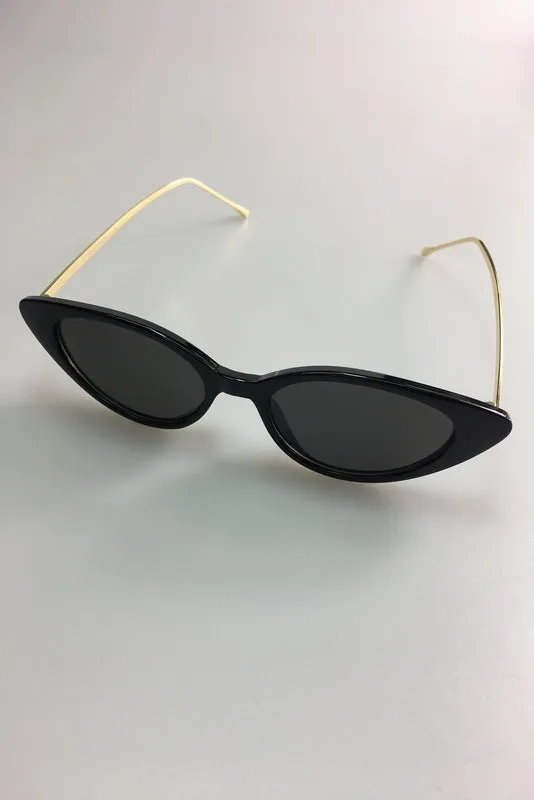 Peach Pointed Slim Cat Eye Sunglasses