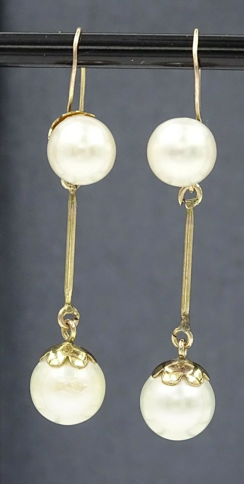 Pearl 9ct Yellow Gold Drop/Dangle Earrings