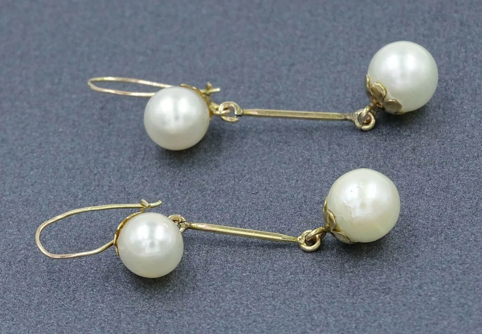 Pearl 9ct Yellow Gold Drop/Dangle Earrings